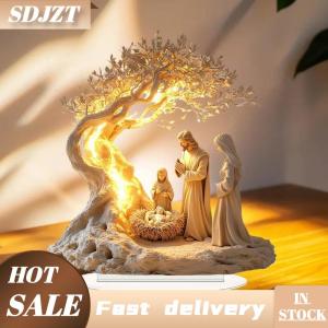 SDJZT 2D phẳng Acrylic Chúa giáng sinh sinh cảnh trang trí Tabletop trang trí Giáng sinh bàn