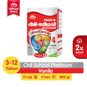 Morinaga Chil School Platinum Vanilla 800g Susu Formula Pertumbuhan Anak Usia 3-12 Tahun