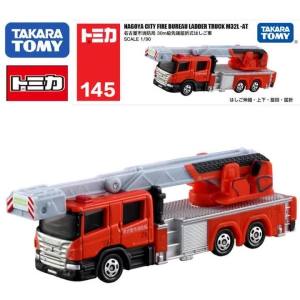 TAKARA TOMY Tomica NO.145 Long Nagoya Ladder Fire Truck 1/90  Gt Die-cast Alloy Car Model Childrens Toy Christmas Gift