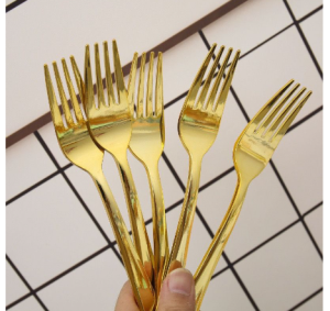 1 buah Sendok makan Garpu makan Gold Emas / Alat makan dapur / Sendok Garpu stainless