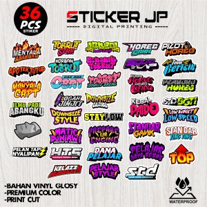 36 PCS Stiker Pack Kata Kata Viral  Standart Tobrut Dana Pelajar Ilmu Padi Gank Anti Air Anti Minyak