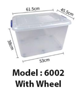 [SG SHOP SELLER] Heavy Duty Stackable Transparent Storage Box With Wheel - Available In 5 Sizes