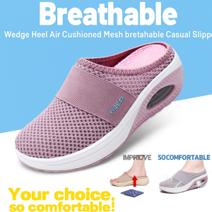 Comfortable womens shoes with air cushion and thick bottom