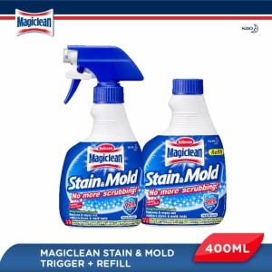แพ็คคู่ (รีฟิล+สเปรย์) Magiclean Stain&Mold สเปรย์ขจัดคราบและเชื้อรา ขนาด 400ml.+400ml.