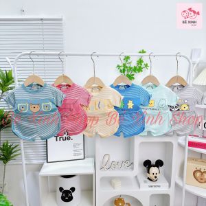 Đồ Bộ Cộc Tay Mùa Hè Cho Bé Trai Bé Gái Set Bộ Mặc Nhà Ngắn Tay Kẻ Sọc Cho Bé Trai Gái Thun Lạnh 8-18kg Bé_Xinh_Shop SỌC IN
