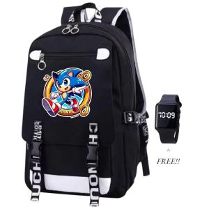 Tas Ranael Anak Sekolah Laki Laki Sd Smp Fashion 4in1 SONIC 0144 Ransel Cowo Paket Murah
