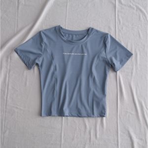 เสื้อออกกำลังกาย เสื้อกีฬา ครอปแขนสั้น ทรงเข้ารูป ผ้าลื่น #PS807