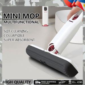 Foldable Portable Mini Mops Sponge Mops Easy to Store Hidden Powerful Absorbent Mop Ceramic Drill Floor Cleaning  No Hand Wash Sponge Water Absorptio Suitable for Kitchen Bathroom Living Room Car Cleaning  Desk Cleaner Glass Cleaning Sponge Squeeze Mop