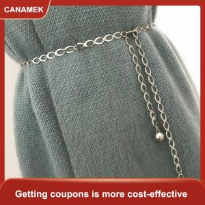 【CANAMEK】 Phụ Nữ Thời Trang Thắt Lưng Sang Trọng Thiết Kế Vành Đai Retro Bạc Khắc Hollow out Chain Belt Cho Phụ Nữ Thanh Lịch Vòng Kim Loại Phụ Nữ Vành Đai