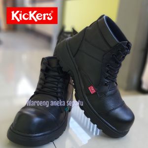 Sepatu Delta Boots Safety Kickers Kulit Treaking Touring Kerja Proyek Lapangan ujung besi  - bisa bayar di tempat