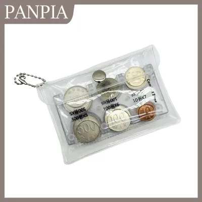 PANPIA South Korea Won Coin Holders Coin Dispenser With 6 Slots Rectangle Plastic Display Hard Case Organizer And Storage Coin Stand Sorter Collection Purse Wallet For Travel Car Coin Change