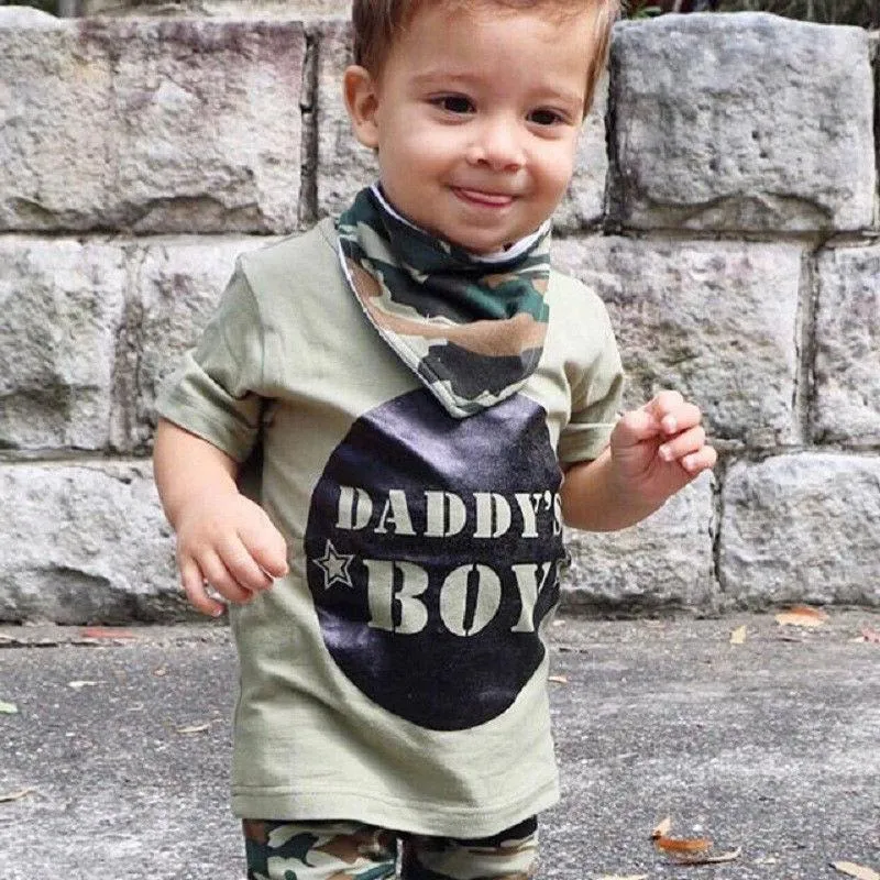 2pcs Newborn Toddler Kids Baby Boy Stylish Clothes T-Shirt Tops +