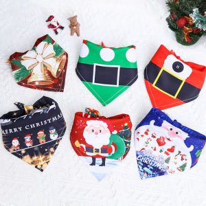 Zhongku New Pet Bibs Fashion Christmas Bibs Santa Starry Bell Dog Cat Scarf