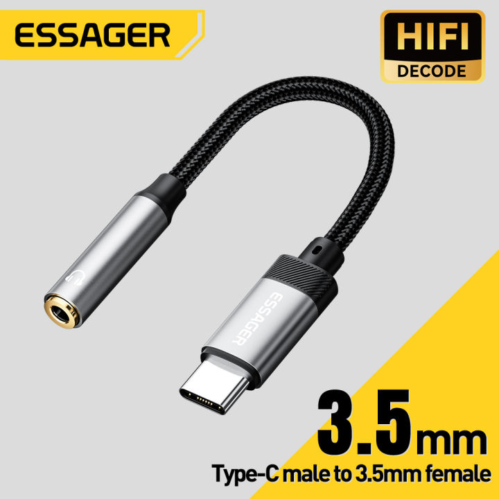 Essager Audio Adapters Type C to Lightning to Jack AUX  Headphone Adapter Cable Support Windows MacOS Linux Android iPad OS For  Tablet