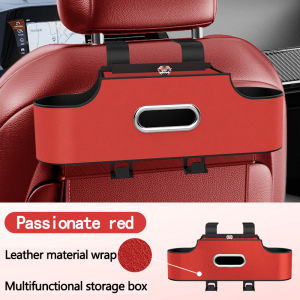 [cod] Leather Car Tissue Storage Box Back Seat Multifunctional Auto Backrest Paper Bag Water Cup Holder Creative Car supplies