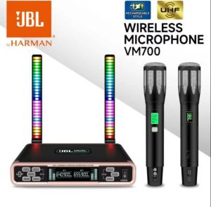 Newest JBL Harman VM700 Chargerable UHF Bluetooth Wireless Microphone With LED breathing light For Professional KTV entertainmentStage performancefamily entertainment K song