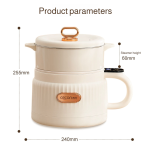 เตาไฟฟ้าอเนกประสงค์พร้อมถาดนึ่ง PP หม้อไฟฟ้าไม่ติดกระทะ หม้อนึ่งไฟฟ้า หม้อไฟฟ้า