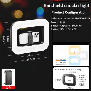 ไฟ LED แบบวงแหวนใหม่แบบพกพา ชาร์จไฟได้ สำหรับถ่ายภาพ ถ่ายทอดสด ศัพท์มือถือ ตั้งโต๊ะ ไฟเซลฟี่กรงกระต่าย