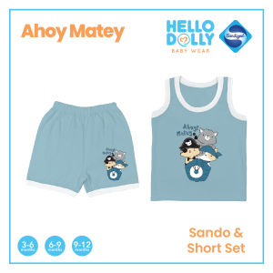 Hello Dolly Baby Wear Sanitized 1 set Sando/Short Infants or Boys (AHOY MATEY ) Infants Clothes for Boys