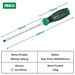 ISKU Obeng Ketok Magnet Multifungsi Screwdriver Obeng Getok Putar Plus Minus Obeng Chrome Vanadium