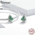 BAMOER Christmas Tree for Women Jewelry Making 925 Sterling Silver Charm fit Silver women DIY Metal Beads Bracelet BSC374. 