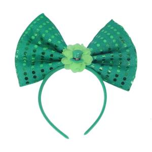 Irish Leprechaun Fashionable Head Hoop Green Bowknot Hair Ornament Hair Styling Tool for Children Adults Photo Props