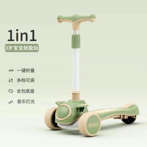 Multifunctional kids scooter | 6-in-1 Transformative Ride-On with Foldable Design Detachable Seat LED Wheels and Adjustable Heights for Ages 10 Mths to 8 Yrs