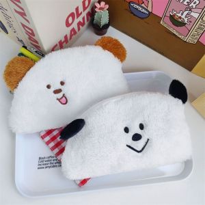 MKEB Large Capacity Plush Pencil Case Cartoon Dog Stuffed Bag Stationery Storage Bag Back To School Kawaii Cute Studnet Pen Bag School Supplies