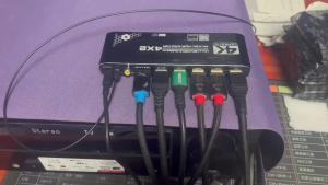 4K 60Hz HDMI Matrix 4x2 with Optical & 3.5mm Stereo Audio Out HDMI Matrix Switcher Splitter 4 In 2 Out Support ARC HDCP 2.2 EDID