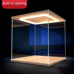 Clear Acrylic Acrylic Display Case High Transparent Ring LED Lights Storage Box Modern Style Dust-proof Display Box h260612