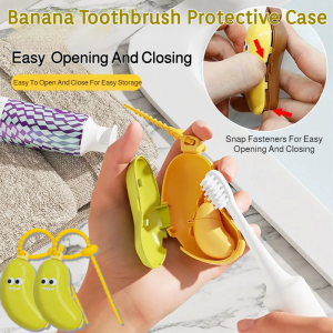 BananaToothbrush Protective Case Portable Electric Toothbrush Organizer Set Dustproof Compact Clip-on Fixing With Toothpaste Box