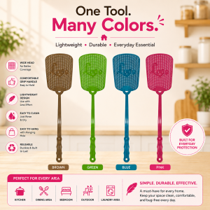 Plastic Mosquito Fly Swatter Lightweight Durable Wide Surface Bug Killer for Kitchen Bedroom Laundry Area