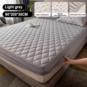 Mattress Cover Quilted WEICEE 3 in 1 Bedsheet No Lukot No Gusot（Includes 1 Fitted sheet & 2 Pillowcases）Plain Bed Sheet Cover With Garter