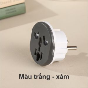 Phích Cắm Chuyển Đổi Chân Tròn EU – Đầu Chuyển Du Lịch Đa Năng An Toàn – Thích Hợp Laptop Bộ Sạc Thiết Bị Quốc Tế
