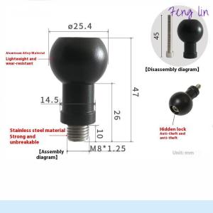 🔥🔥🔥fenglin 1 Piece Motorcycle Sport Camera Mount Connector 17mm 25.4mm Ball Head To M6 M8 M10 Screw Bracket Connector For Camera