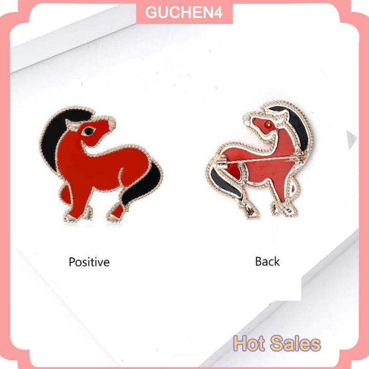 GUCHEN4🎀 Lửa Ngựa Trâm Pin Biểu Tượng Của 2026 Linh Hoạt Động Vật Cá ...
