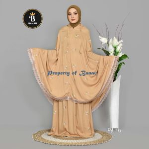 Banau - Mukena Dewasa Rayon Bordiran Adem Terbaru Motif Melati