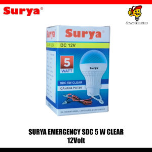 Lampu Bohlam Aki Surya SDC 5 Watt Clear Cahaya Putih kabel 12 Meter