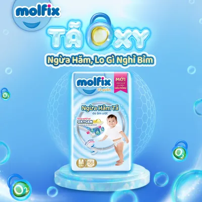 Tã Quần Molfix Oxygen Super Jumbo M56/L52/XL46/XXL42/XXXL28