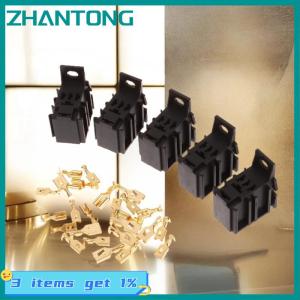 ZHANTONG 5 Sets Lot DIY Accessories Car Relay Connector Socket Without Wire With Terminal Modified Nylon Flame Retardant