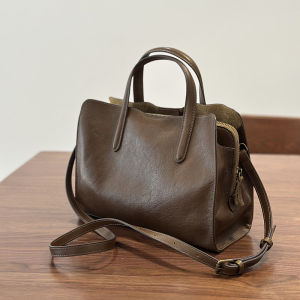 BeeGreen Women Genuine Leather Handbag Elegant Commuter Shoulder Bag High Quality Classic Tote Bag