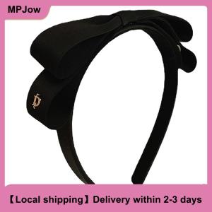 【Local shipping】 French Vintage Bowknot Hair Band Solid Color Bow Hairband For Girls Minimalist Fashion Head Hoop Hair Accessories