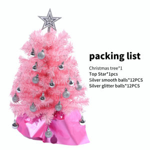 NUVOX 22" Artificial Mini Christmas Tree Tabletop Snow Flocked Artificial Pine Xmas Tree with 30 LED Lights70 Branch TipsDesktop Christmas Tree Burlap Base