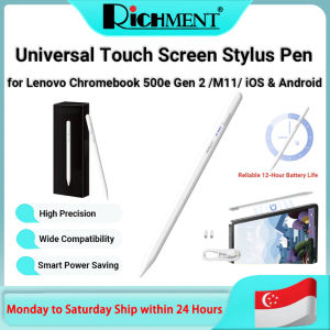 RICHMENT Stylus Pen for Smartphones and Tablets POM Tip Tablet Pencil for Smartphones Rechargeable Active Stylus Pen Suit for Lenovo Ideapad Pro 5/Chromebook 500e Gen 2/M1/Tablets/HP Probook X360