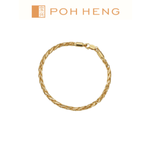 Poh Heng Jewellery 22K Wheat Bracelet in Yellow Gold [Price By Weight]