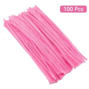 Twisted Stick 100Pcs Fuzzy Wire Chenille Stems Handicraft Material Packaging Plush Tube DIY Kids Toy