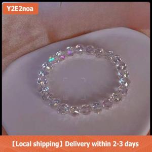 【Local shipping】 Super Sparkly Faceted Iridescent Crystal Bracelet Luxe Elegant Hand Jewelry Perfect Matching Beaded Bracelet For Women & Besties