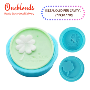 Silicone Mould Round Handmade Soap Mold 70g Clover Flower Four Leaf Mould For Jelly 3D Acuan Silikon Sabun Bulat Handmade