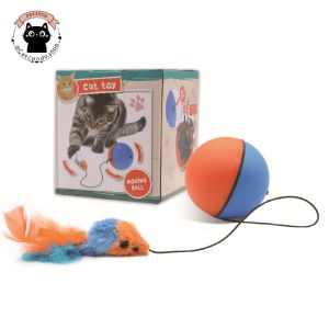 🐾บอลกลิ้งไฟฟ้า(แบบหนู)  ลูกบอลแมวอัตโนมัติ เสริมหนูขนนุ่ม ของเล่นแมววิ่งหนี ลูกบอลไฟฟ้า ลูกบอลแมว ของเล่นแมว🐾