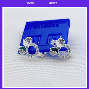 FLORA 0022B - Bông tai bạc ta hình chuột Mickey dành cho bé gái